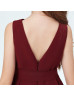 Cowl Neck Burgundy Chiffon Latest Junior Bridesmaid Dress